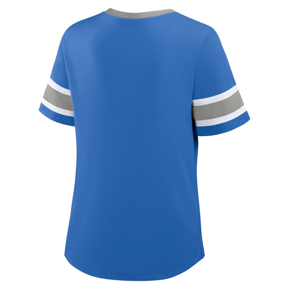 Women's Redzone Draw Play Athena Lace-Up T-Shirt - Detroit Lions