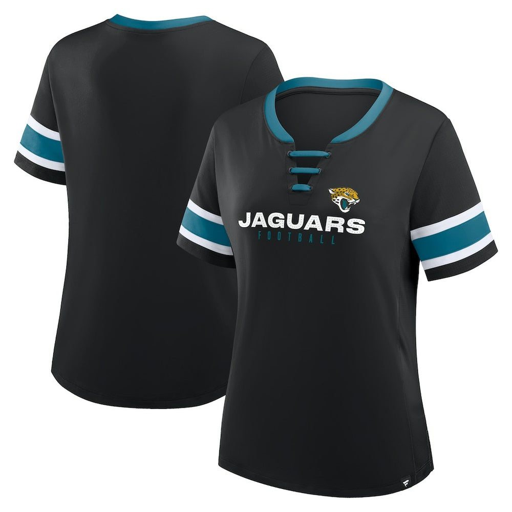 Women's Redzone Draw Play Athena Lace-Up T-Shirt - Jacksonville Jaguars
