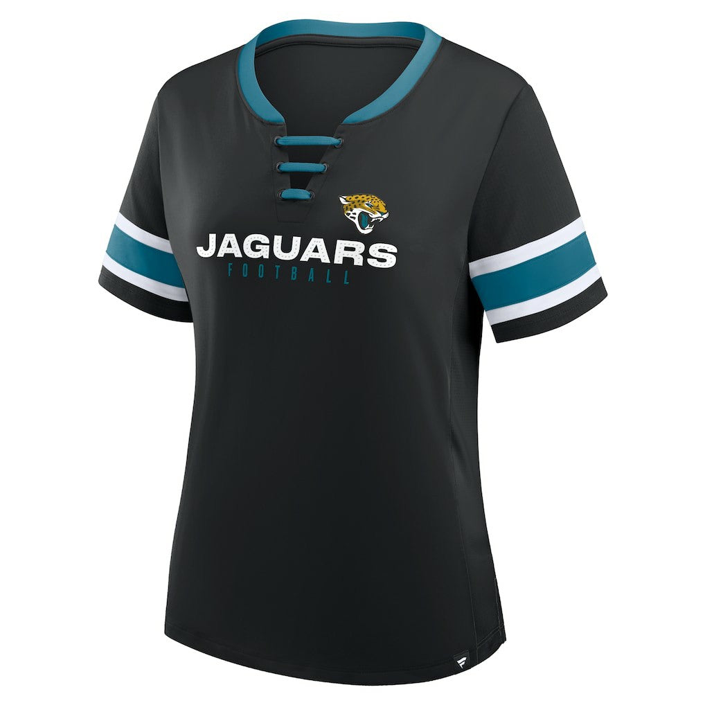 Women's Redzone Draw Play Athena Lace-Up T-Shirt - Jacksonville Jaguars