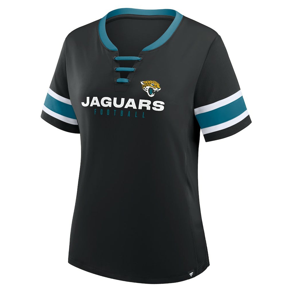 Women's Redzone Draw Play Athena Lace-Up T-Shirt - Jacksonville Jaguars