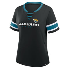 Women's Redzone Draw Play Athena Lace-Up T-Shirt - Jacksonville Jaguars
