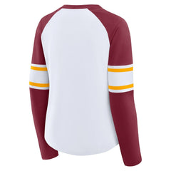 Women's Redzone Blitz Package Raglan Lace-Up V-Neck Long Sleeve T-Shirt - Washington Commanders