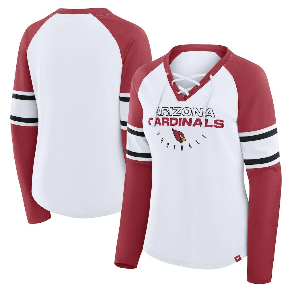 Women's Redzone Blitz Package Raglan Lace-Up V-Neck Long Sleeve T-Shirt - Arizona Cardinals