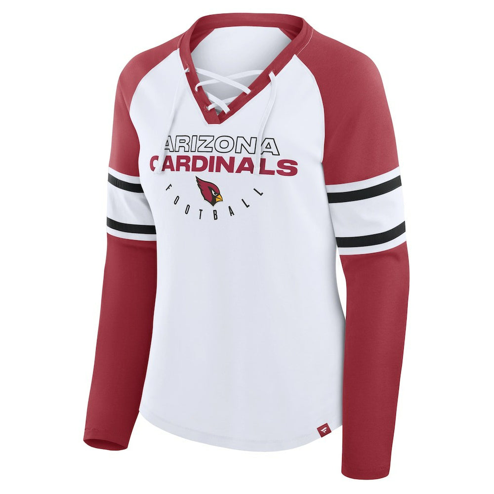 Women's Redzone Blitz Package Raglan Lace-Up V-Neck Long Sleeve T-Shirt - Arizona Cardinals