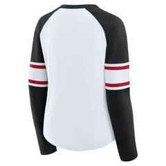Women's Redzone Blitz Package Raglan Lace-Up V-Neck Long Sleeve T-Shirt - Atlanta Falcons