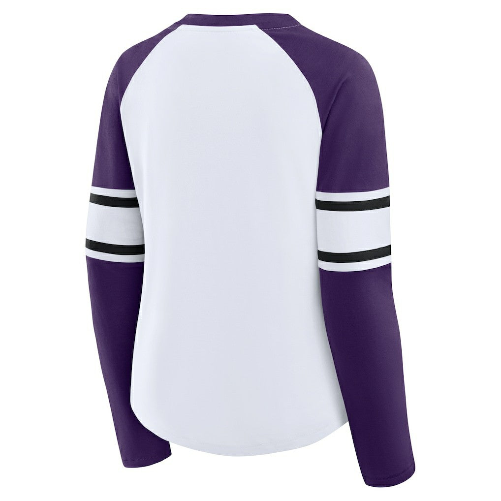 Women's Redzone Blitz Package Raglan Lace-Up V-Neck Long Sleeve T-Shirt - Baltimore Ravens