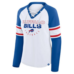 Women's Redzone Blitz Package Raglan Lace-Up V-Neck Long Sleeve T-Shirt - Buffalo Bills
