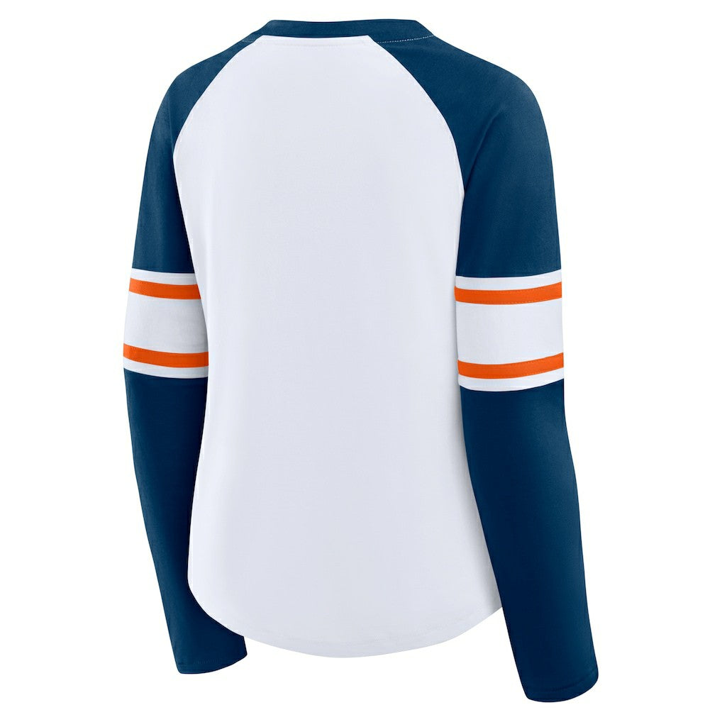 Women's Redzone Blitz Package Raglan Lace-Up V-Neck Long Sleeve T-Shirt - Chicago Bears