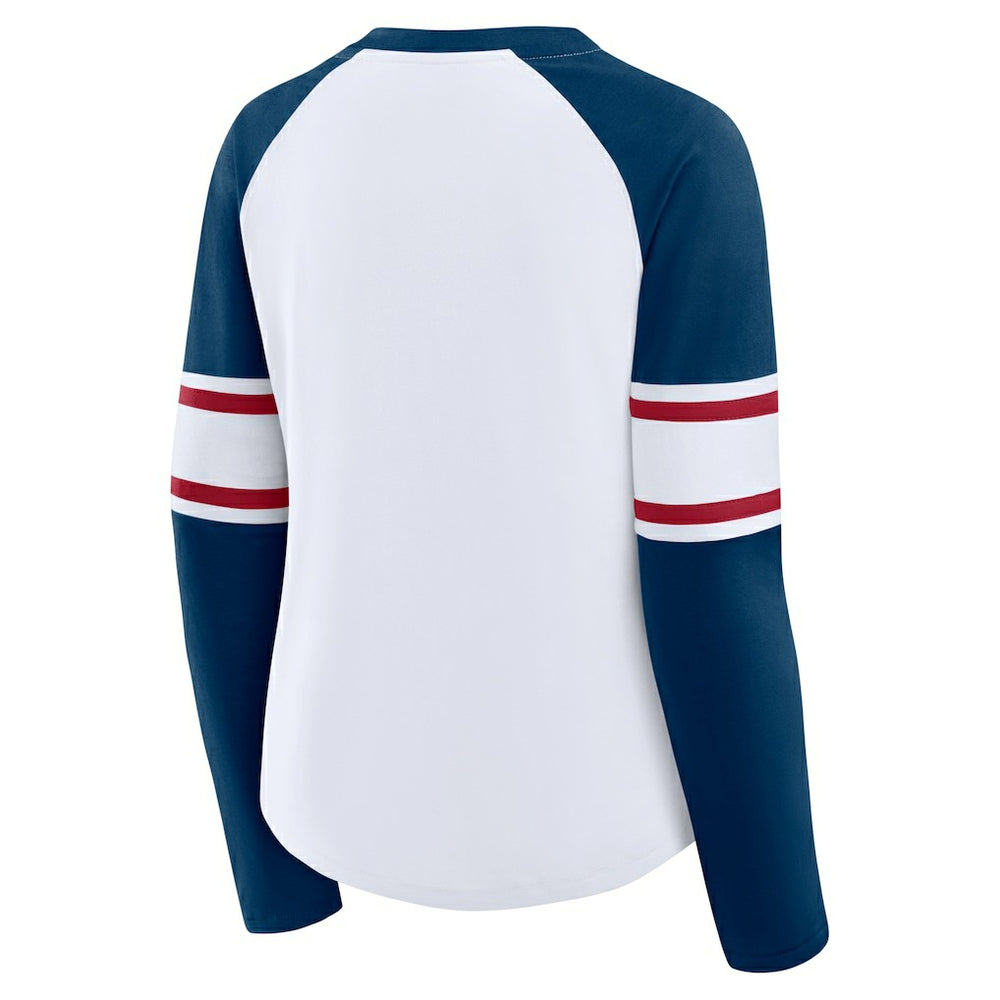 Women's Redzone Blitz Package Raglan Lace-Up V-Neck Long Sleeve T-Shirt - Houston Texans