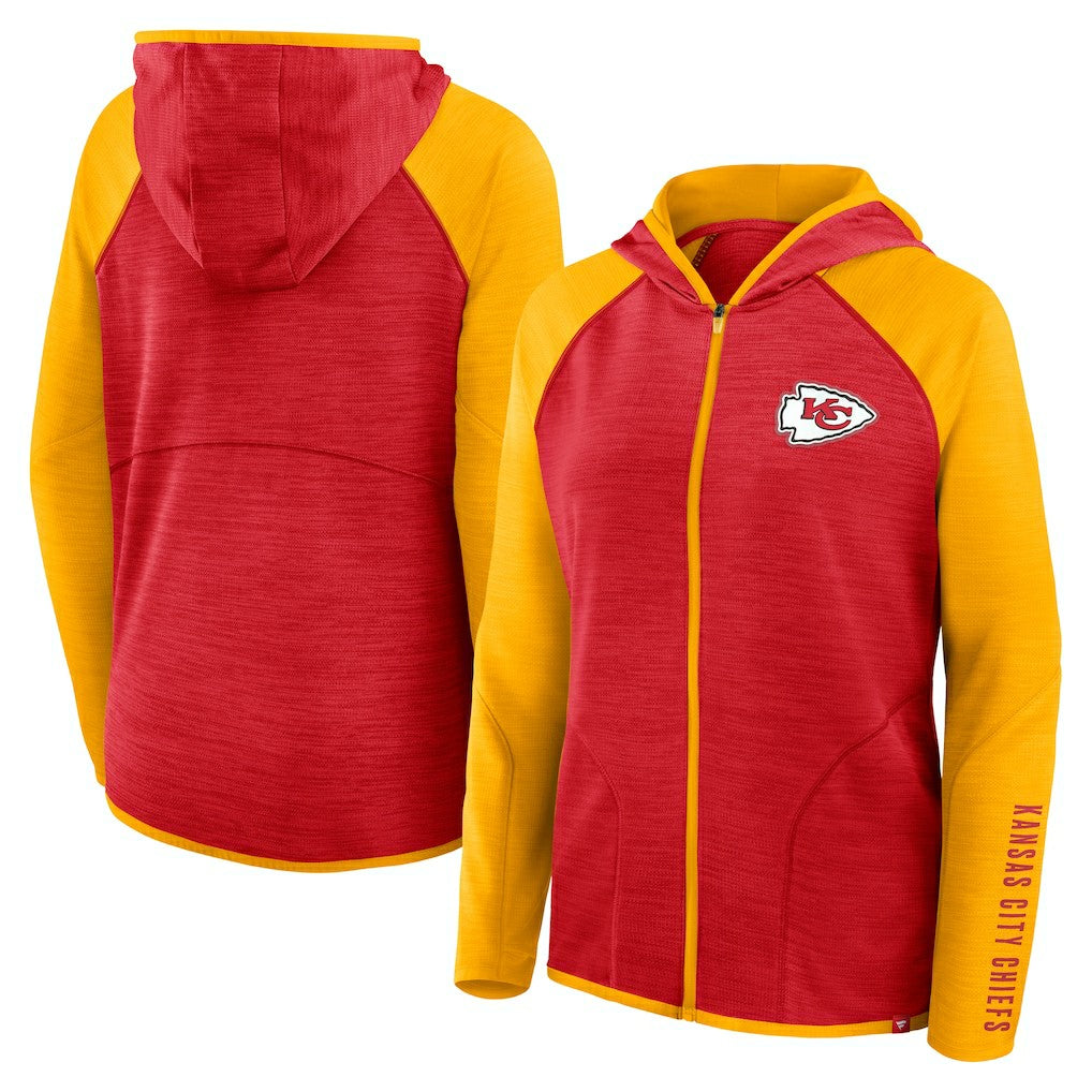 Women's Redzone End Around Pass Raglan Full-Zip Hoodie - Kansas City Chiefs