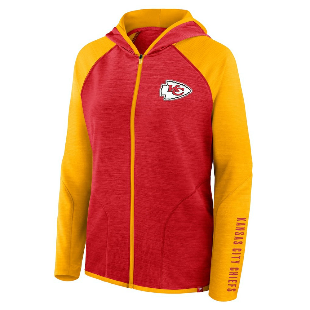 Women's Redzone End Around Pass Raglan Full-Zip Hoodie - Kansas City Chiefs