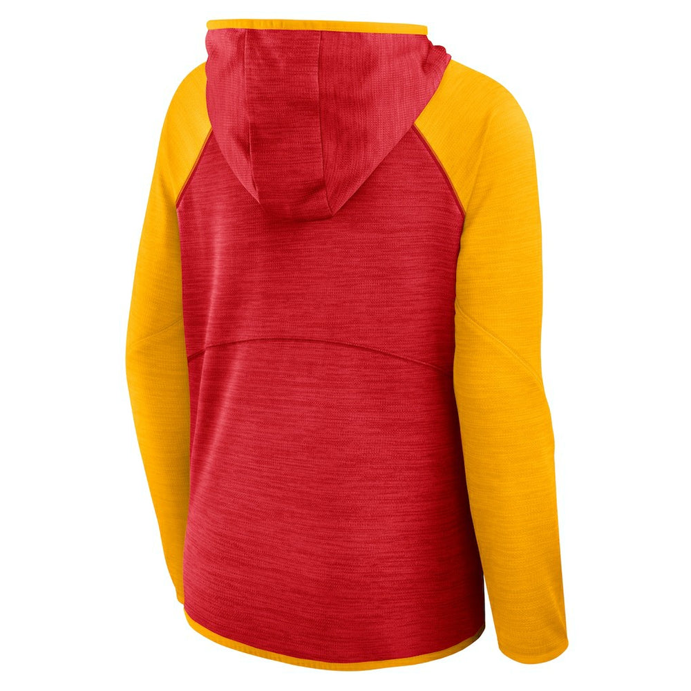 Women's Redzone End Around Pass Raglan Full-Zip Hoodie - Kansas City Chiefs