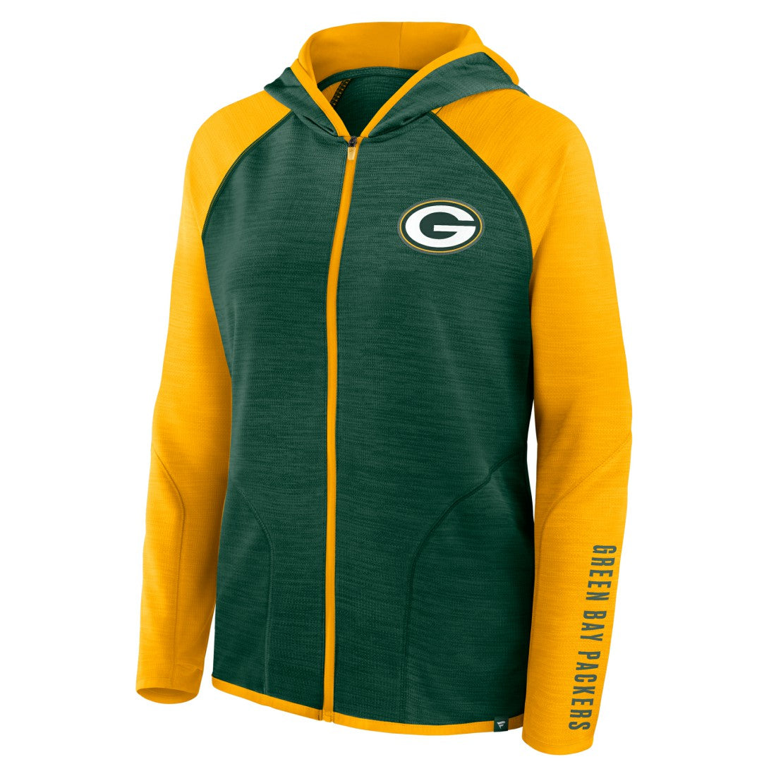 Women's Redzone End Around Pass Raglan Full-Zip Hoodie - Green Bay Packers