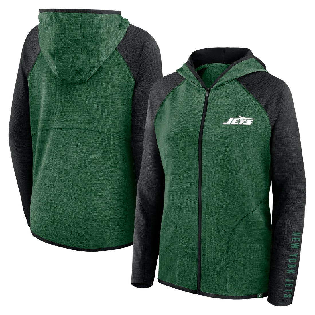 Women's Redzone End Around Pass Raglan Full-Zip Hoodie - New York Jets