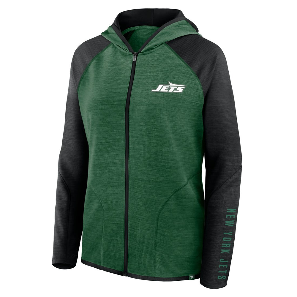 Women's Redzone End Around Pass Raglan Full-Zip Hoodie - New York Jets