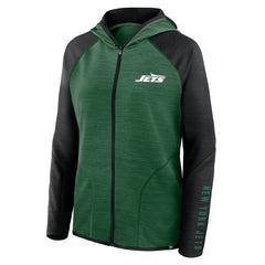 Women's Redzone End Around Pass Raglan Full-Zip Hoodie - New York Jets