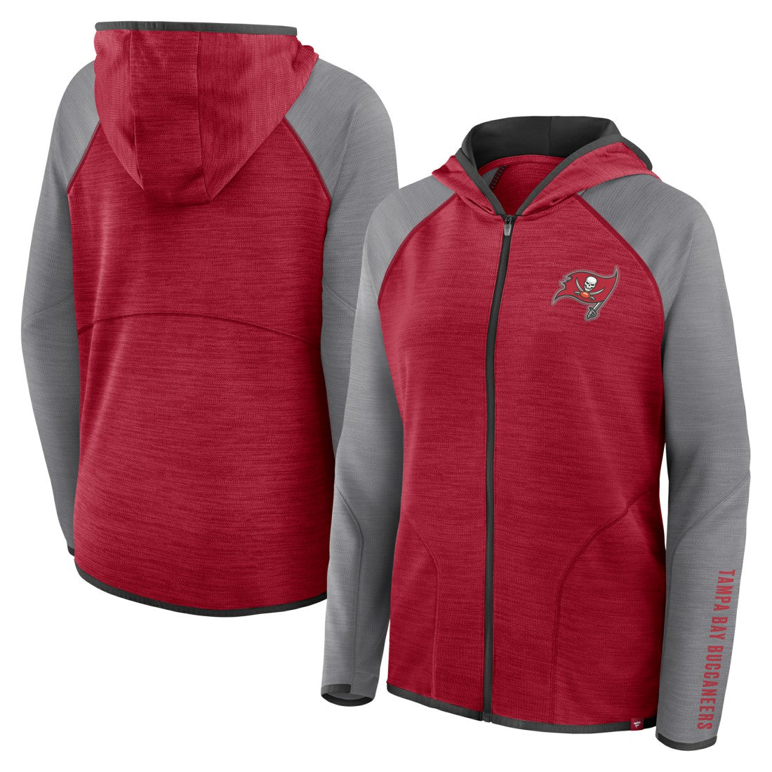 Women's Redzone End Around Pass Raglan Full-Zip Hoodie - Tampa Bay Buccaneers