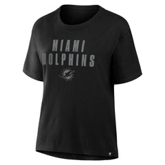 Women's Blackout Kneel Down Legacy T-Shirt - Miami Dolphins