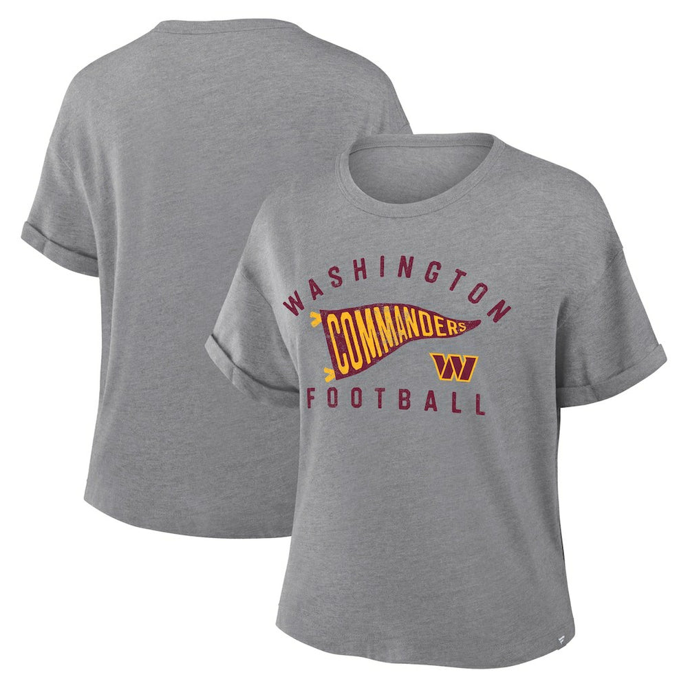 Women's Pennant Wave Tribute Tri-Blend Boxy T-Shirt - Washington Commanders