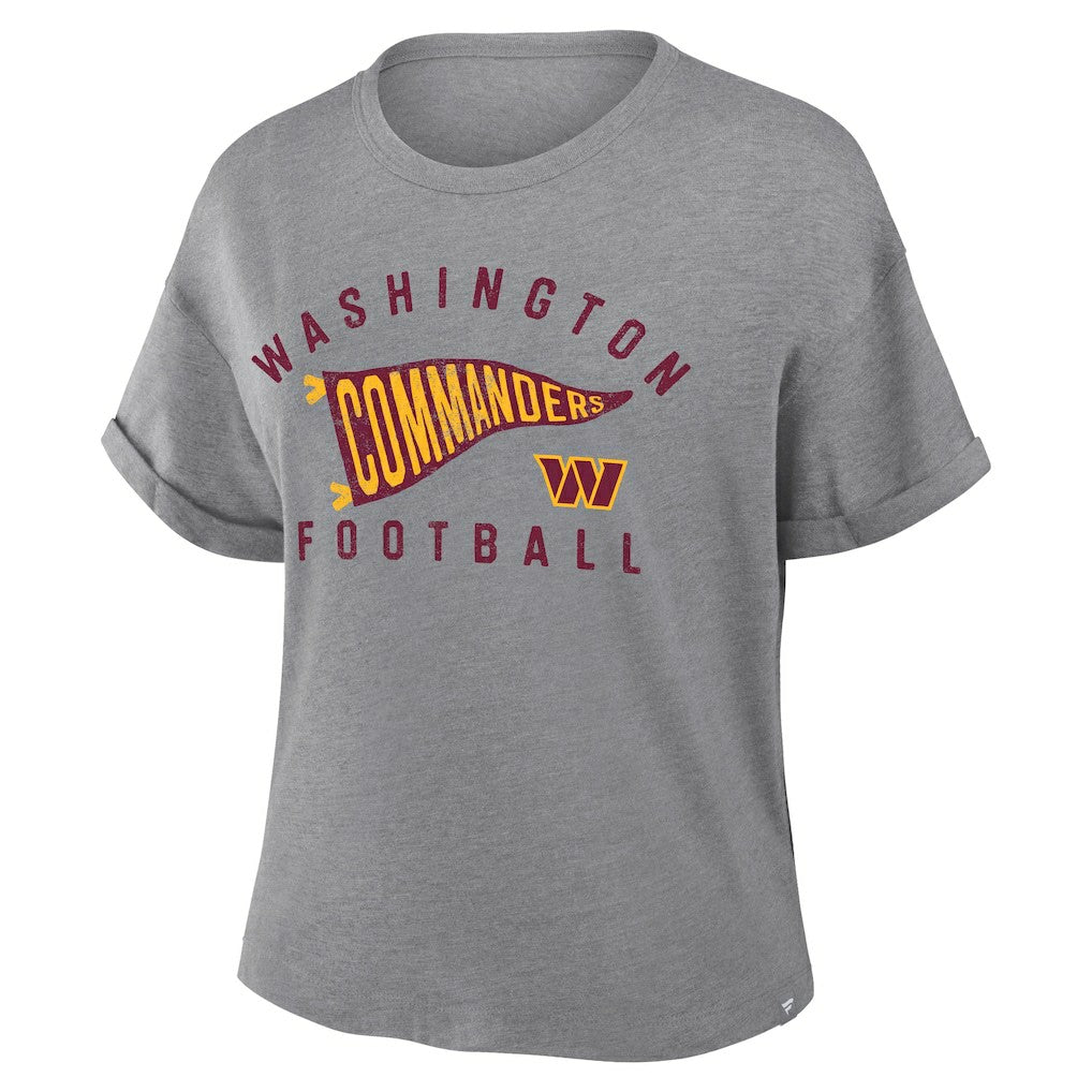 Women's Pennant Wave Tribute Tri-Blend Boxy T-Shirt - Washington Commanders