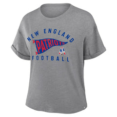 Women's Pennant Wave Tribute Tri-Blend Boxy T-Shirt - New England Patriots
