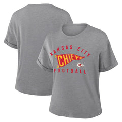 Women's Pennant Wave Tribute Tri-Blend Boxy T-Shirt - Kansas City Chiefs