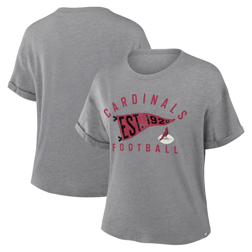 Women's Pennant Wave Tribute Tri-Blend Boxy T-Shirt - Arizona Cardinals