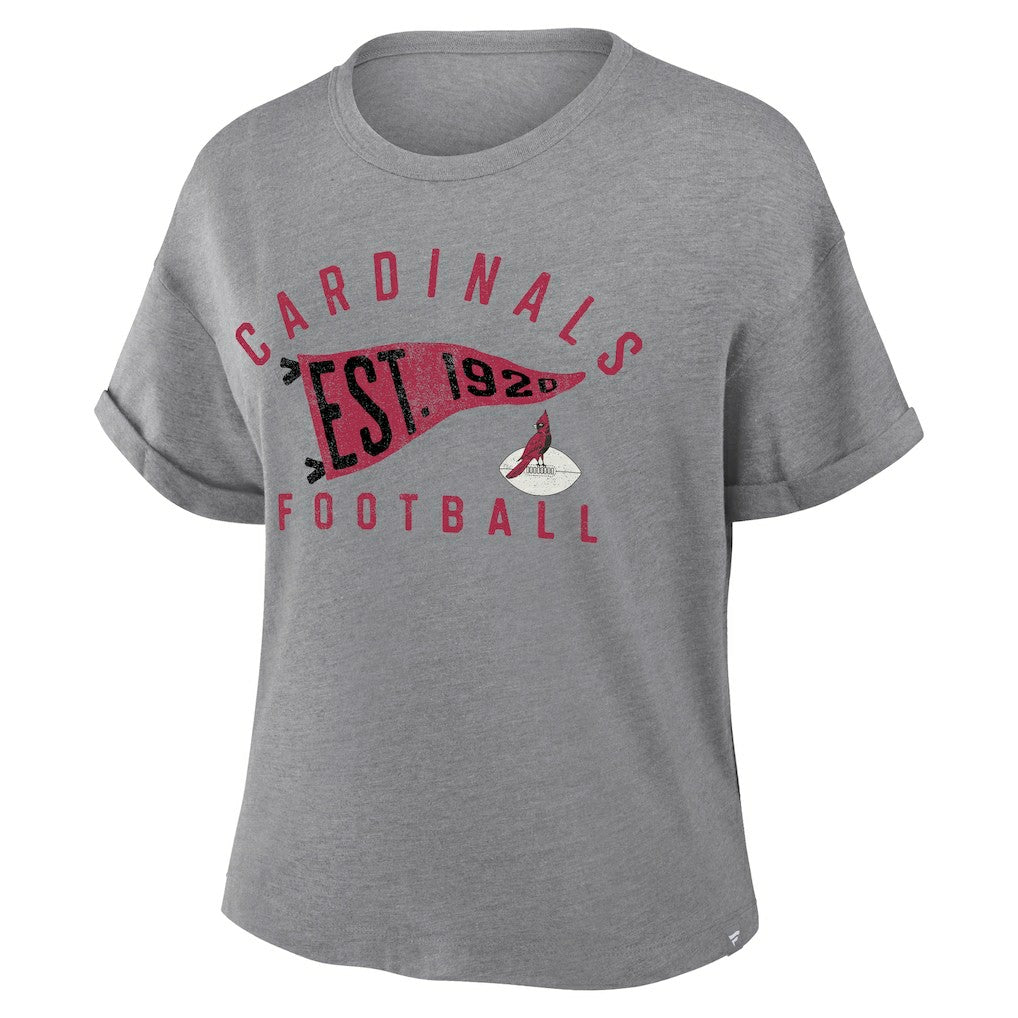Women's Pennant Wave Tribute Tri-Blend Boxy T-Shirt - Arizona Cardinals