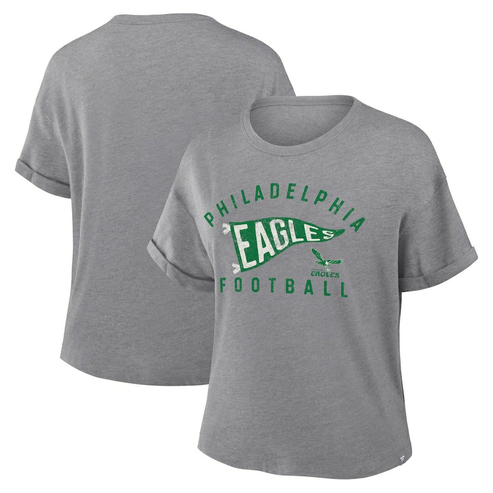 Women's Pennant Wave Tribute Tri-Blend Boxy T-Shirt - Philadelphia Eagles