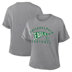 Women's Pennant Wave Tribute Tri-Blend Boxy T-Shirt - Philadelphia Eagles