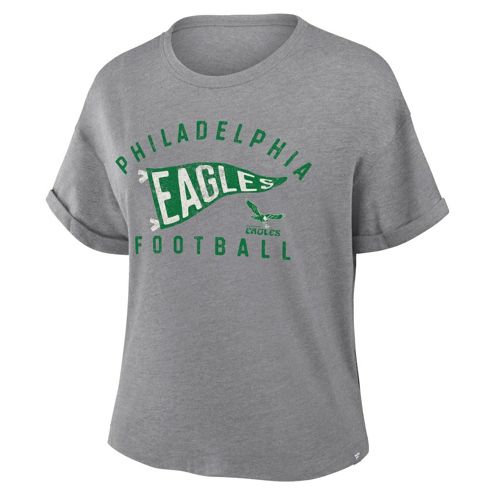 Women's Pennant Wave Tribute Tri-Blend Boxy T-Shirt - Philadelphia Eagles