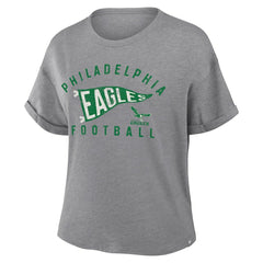 Women's Pennant Wave Tribute Tri-Blend Boxy T-Shirt - Philadelphia Eagles
