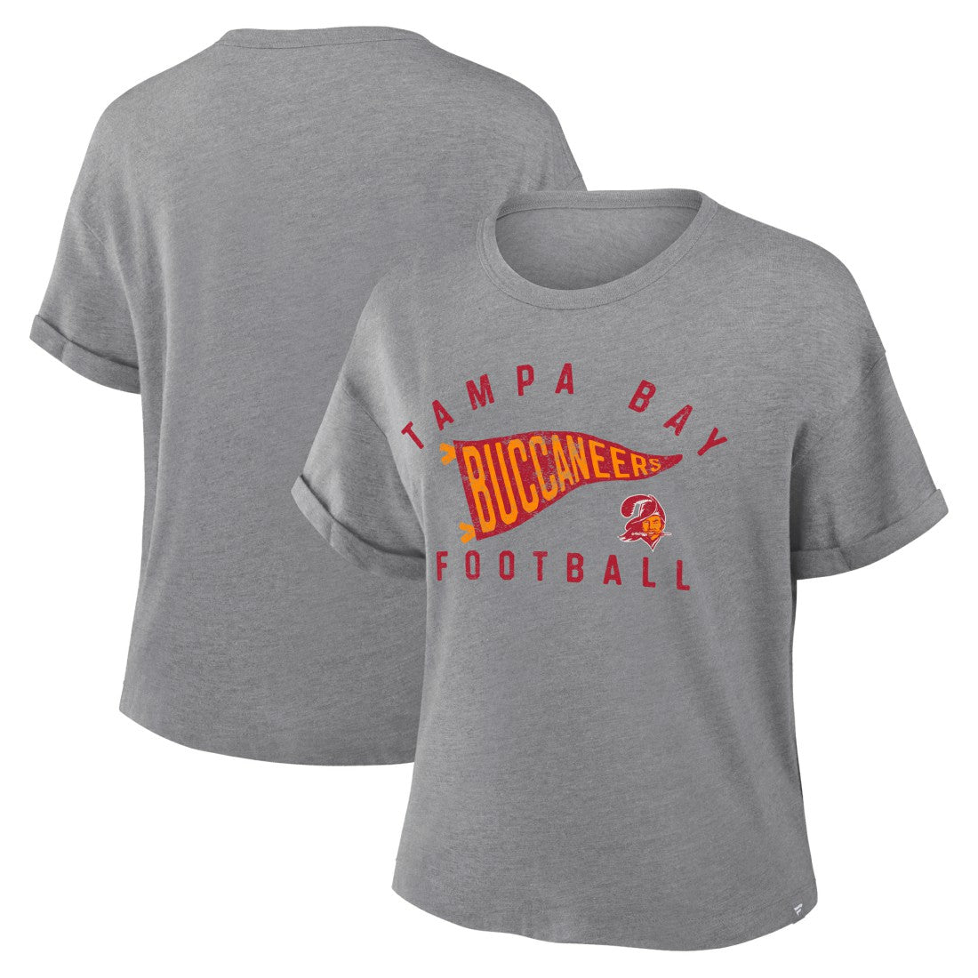 Women's Pennant Wave Tribute Tri-Blend Boxy T-Shirt - Tampa Bay Buccaneers