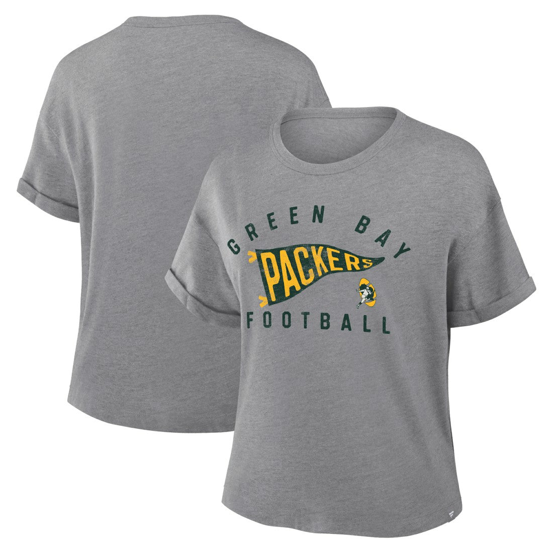 Women's Pennant Wave Tribute Tri-Blend Boxy T-Shirt - Green Bay Packers