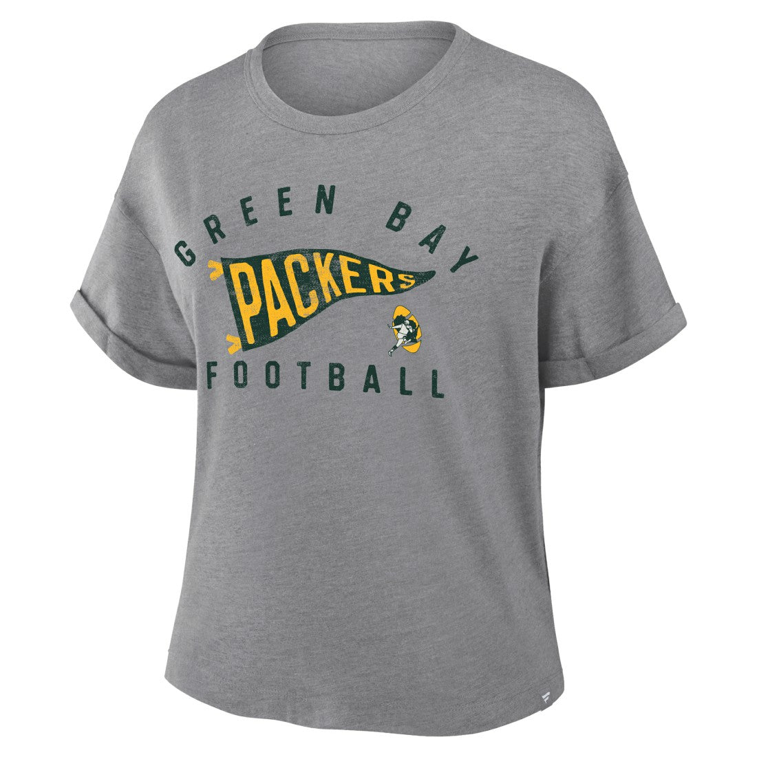 Women's Pennant Wave Tribute Tri-Blend Boxy T-Shirt - Green Bay Packers
