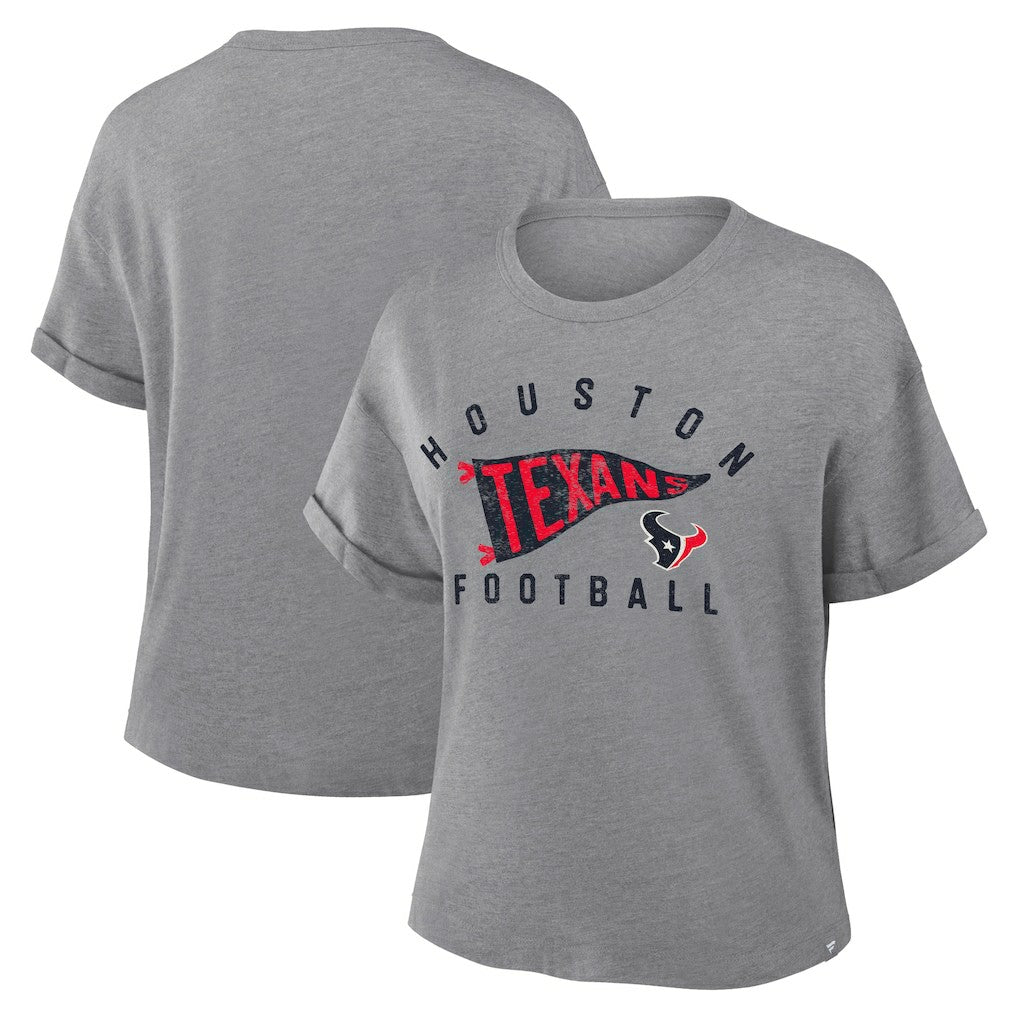 Women's Pennant Wave Tribute Tri-Blend Boxy T-Shirt - Houston Texans