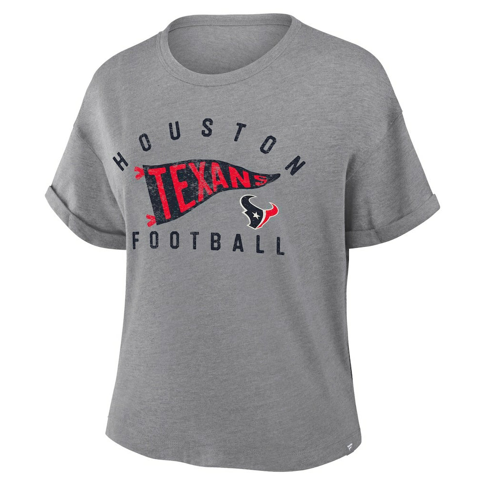 Women's Pennant Wave Tribute Tri-Blend Boxy T-Shirt - Houston Texans
