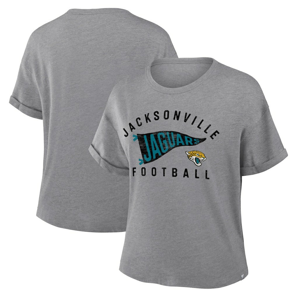 Women's Pennant Wave Tribute Tri-Blend Boxy T-Shirt - Jacksonville Jaguars