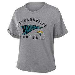 Women's Pennant Wave Tribute Tri-Blend Boxy T-Shirt - Jacksonville Jaguars
