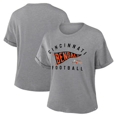 Women's Pennant Wave Tribute Tri-Blend Boxy T-Shirt - Cincinnati Bengals