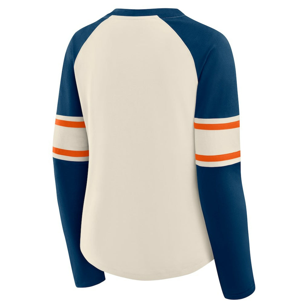 Women's Hometown Gridiron Hero Raglan Lace-Up V-Neck Long Sleeve T-Shirt - Chicago Bears