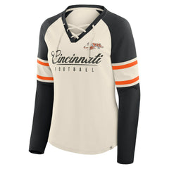 Women's Hometown Gridiron Hero Raglan Lace-Up V-Neck Long Sleeve T-Shirt - Cincinnati Bengals
