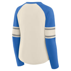Women's Hometown Gridiron Hero Raglan Lace-Up V-Neck Long Sleeve T-Shirt - Detroit Lions