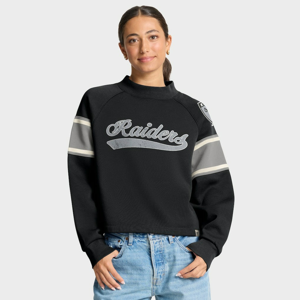 Oversized Hometown Toss Sweep Mock Neck Pullover - Las Vegas Raiders