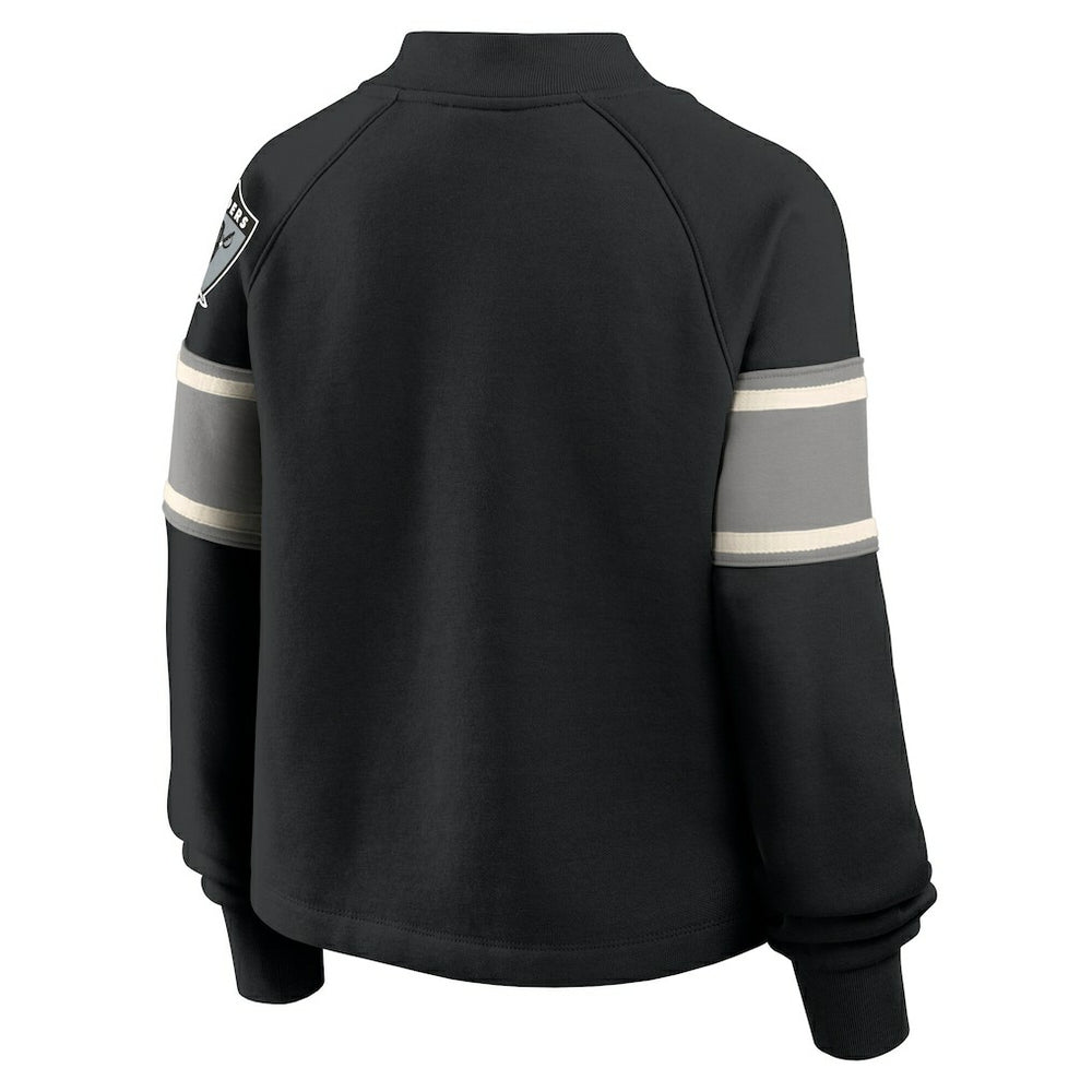 Oversized Hometown Toss Sweep Mock Neck Pullover - Las Vegas Raiders