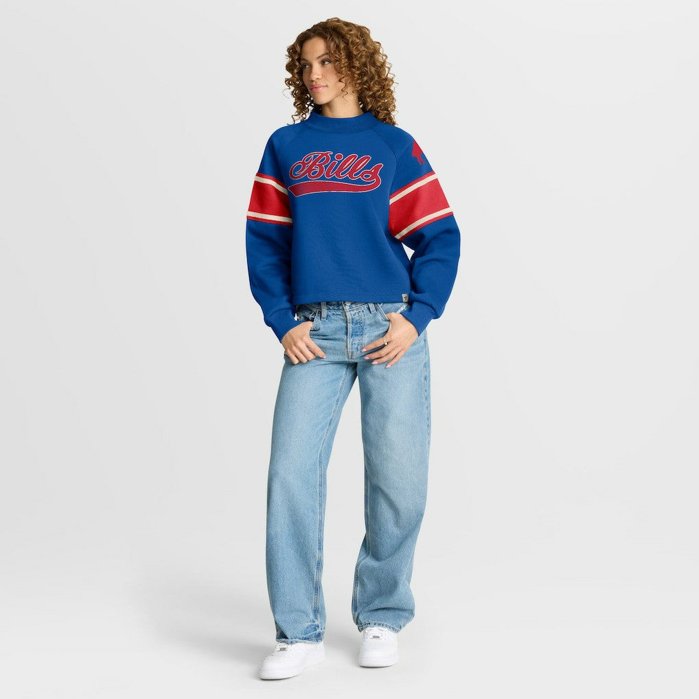 Oversized Hometown Toss Sweep Mock Neck Pullover - Buffalo Bills