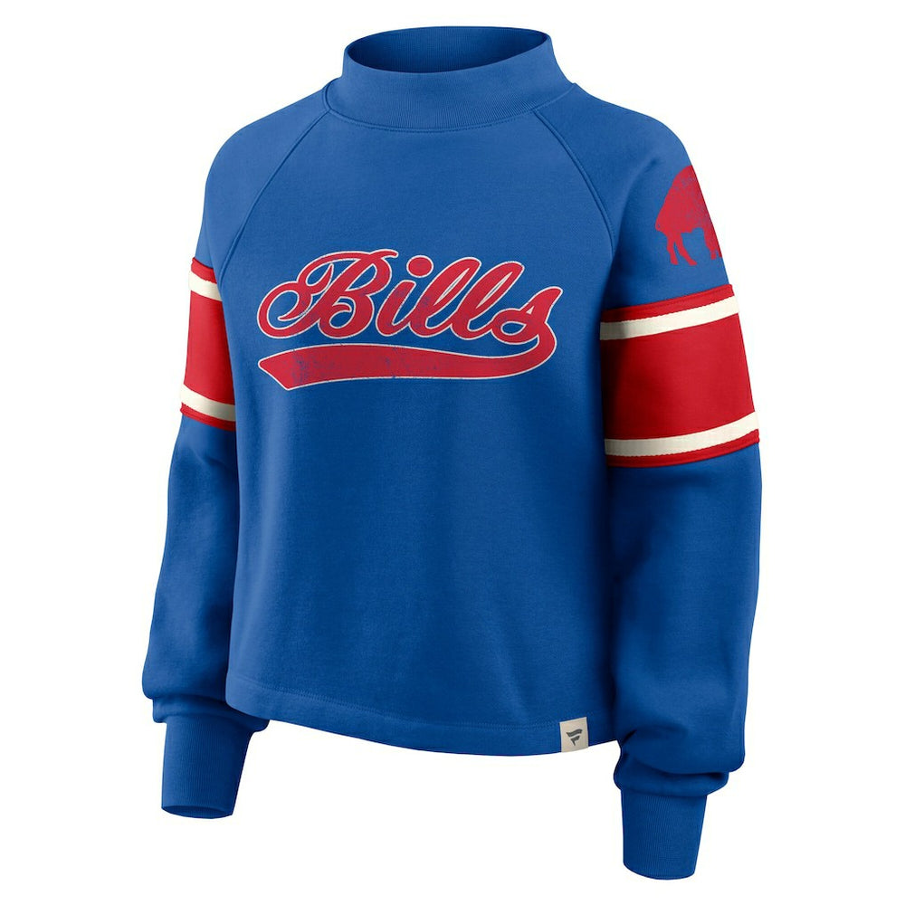 Oversized Hometown Toss Sweep Mock Neck Pullover - Buffalo Bills