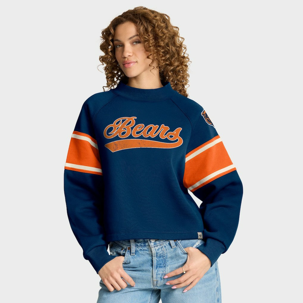 Oversized Hometown Toss Sweep Mock Neck Pullover - Chicago Bears