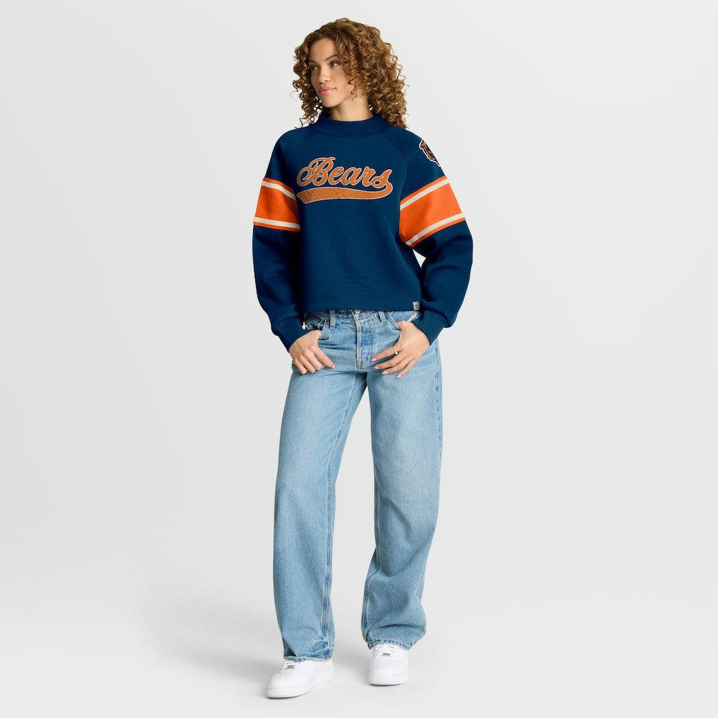 Oversized Hometown Toss Sweep Mock Neck Pullover - Chicago Bears