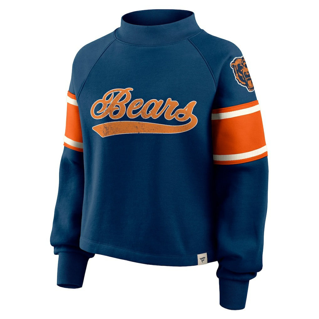 Oversized Hometown Toss Sweep Mock Neck Pullover - Chicago Bears